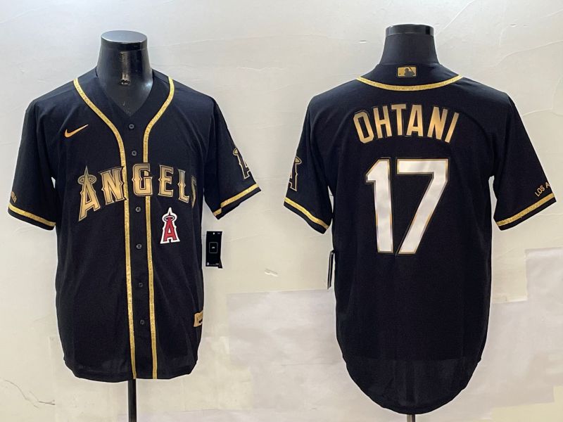 Men Houston Astros 17 Ohtani Black Gold Game 2025 Nike MLB Jersey style 1